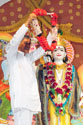Deepakbhai Placing a Garland On Lord Krishna